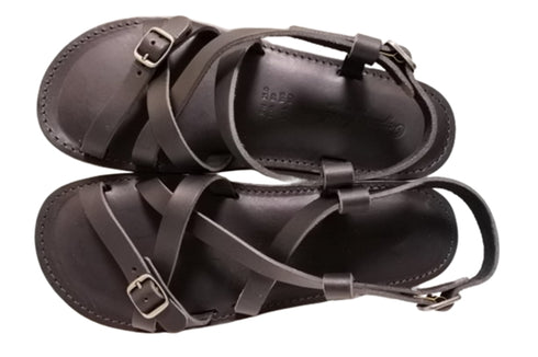 【Organic handloom GAYA ブラック】クロスストラップサンダル